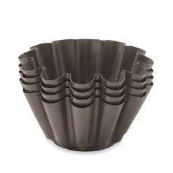 Set 4 moules briochettes acier revêtu 13 cm Mathon