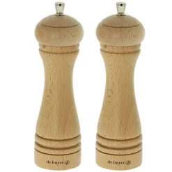 Set moulins à poivre et à sel JAVA naturel 18 cm De Buyer