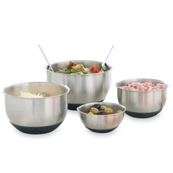 Set 4 petits bols en inox avec base silicone 10,5 à 17 cm Mathon