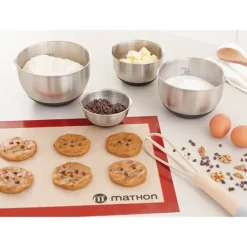 Set 4 petits bols en inox avec base silicone 10,5 à 17 cm Mathon