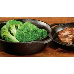 Set poêle 26 cm et sauteuse 3L en fonte naturelle avec double poignées Lodge