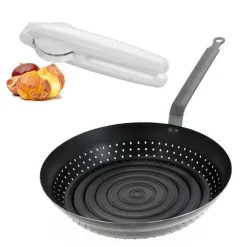 Set poêle à marrons 28 cm et coupe châtaignes