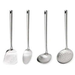 Set 4 ustensiles en inox louche cuillère spatule écumoire Mathon