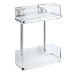 Étagère murale en acier inox Vacuum-Loc® Quadro 2 niveaux Wenko by Maximex