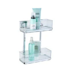 Étagère murale en acier inox Vacuum-Loc® Quadro 2 niveaux Wenko by Maximex