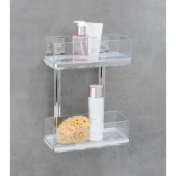 Étagère murale en acier inox Vacuum-Loc® Quadro 2 niveaux Wenko by Maximex