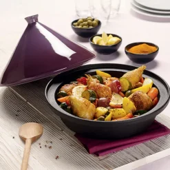 Tajine fonte 30 cm aubergine Mathon