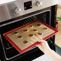 Tapis plaque de cuisson en silicone et fibre de verre structure acier 39,7 x 29,5 cm Mathon