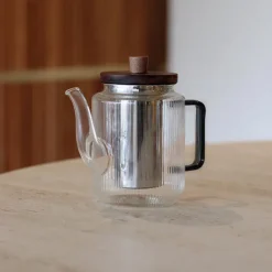 Théière Karl en verre borosilicate anse gris fumé 550 ml Ogo