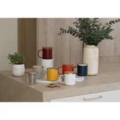 Tisanière mug Juliet en grès bordeaux 300 ml Ogo