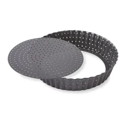 Tourtière perforée haute fond amovible acier antiadhérent 24 × 5 cm Mathon