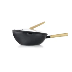 Wok aluminium antiadhésif avec couvercle 30 cm Ibili