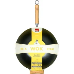 Wok fond plat antiadhérent 36 cm Be a Wok Star
