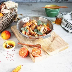 Wok tout inox Casteline sans manche 30 cm Cristel